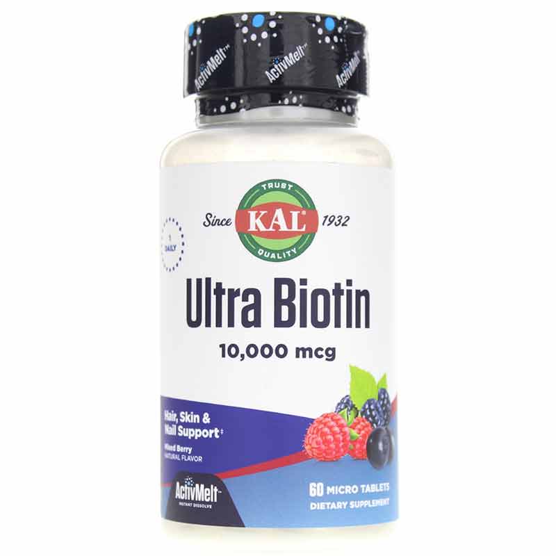 Ultra Biotin 10,000 Mcg ActivMelt, Mixed Berry, by Kal
