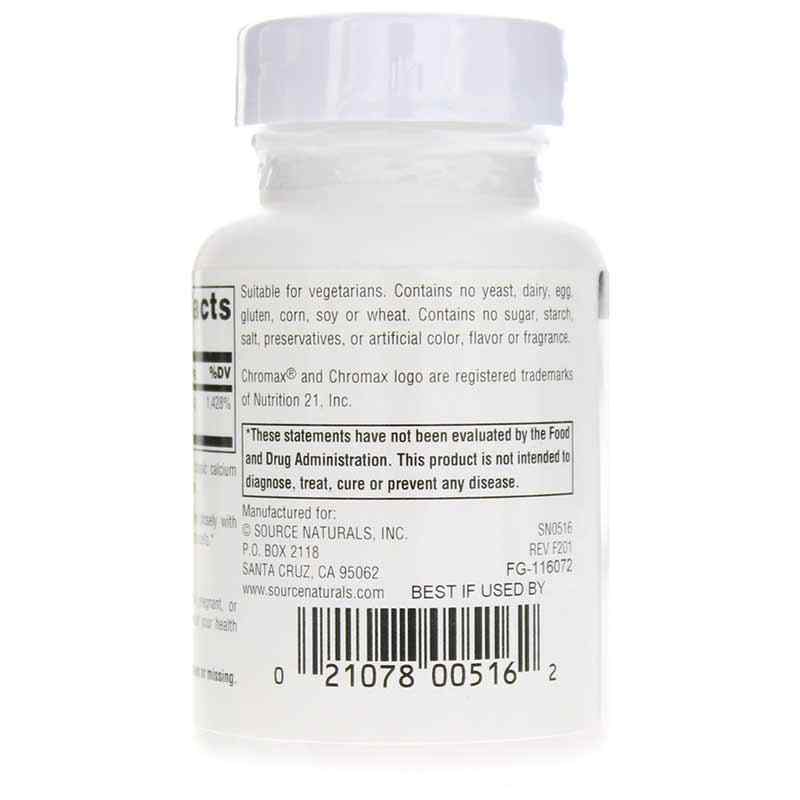 Ultra Chromium Picolinate 500, 120 Tablets, by Source Naturals, image #3