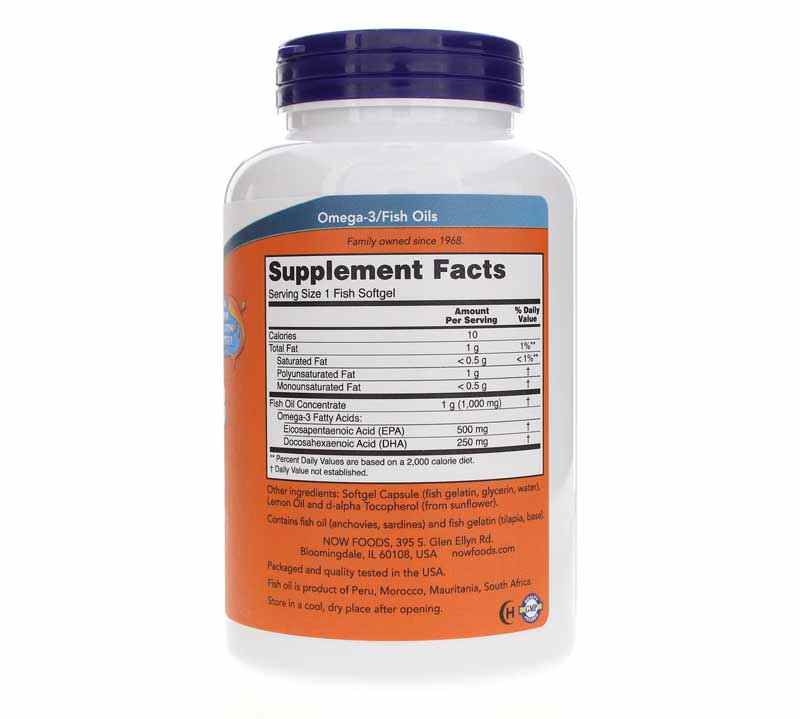 Ultra Omega-3 in Fish Gelatin, 180 Softgels, by NOW Foods, image #2