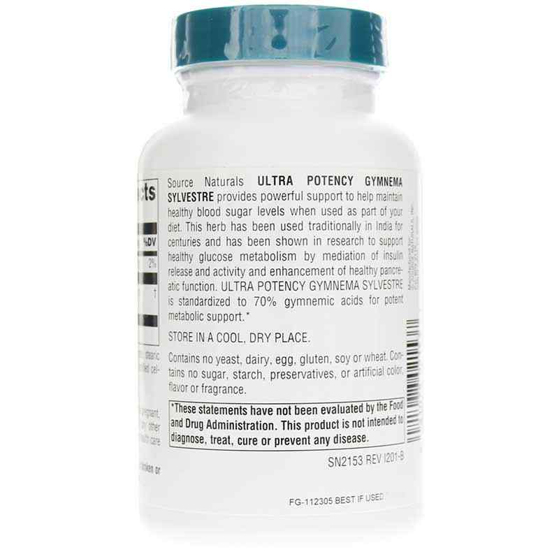 Ultra Potency Gymnema Sylvestre, 120 Tablets, by Source Naturals, image #3