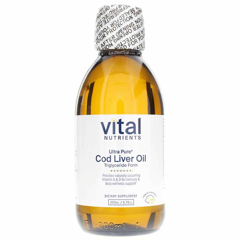 Ultra Pure Cod Liver Oil 1025 Lemon Flavor, by Vital Nutrients