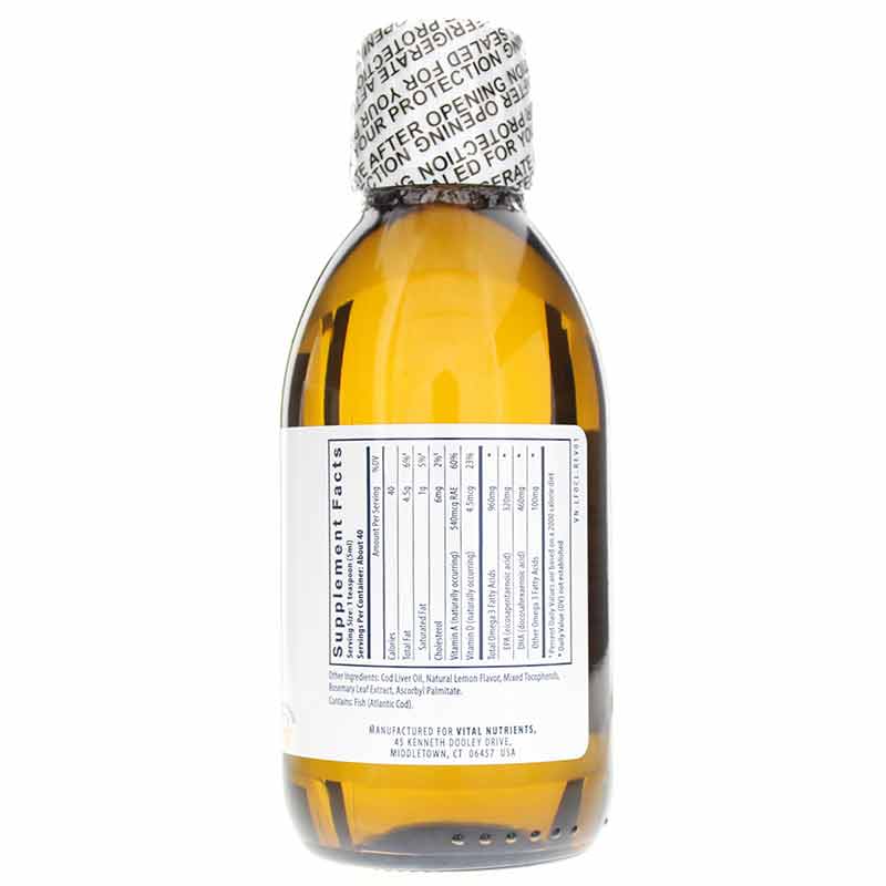 Ultra Pure Cod Liver Oil 1025 Lemon Flavor, by Vital Nutrients, image #2