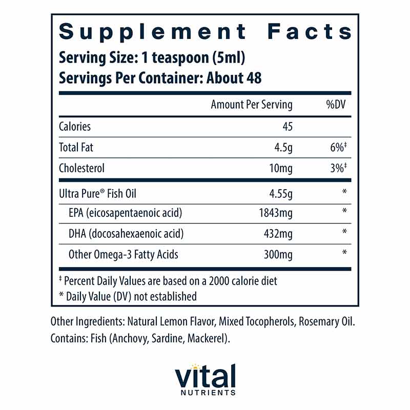 Ultra Pure Fish Oil 2600, by Vital Nutrients, image #4