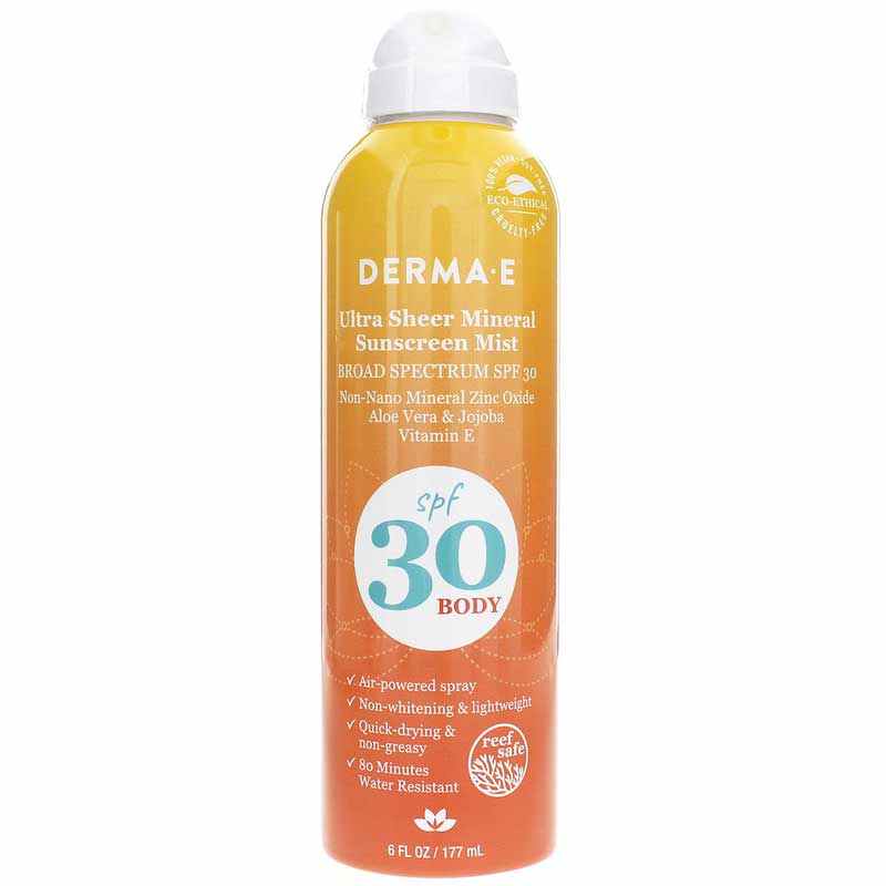 Ultra Sheer Mineral Body Sunscreen Mist SPF 30, by Derma E