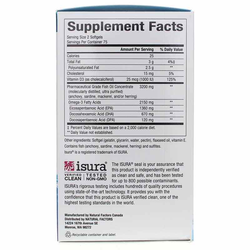 Ultra Strength RxOmega-3 Fish Oil with Vitamin D3, by Natural Factors, image #2