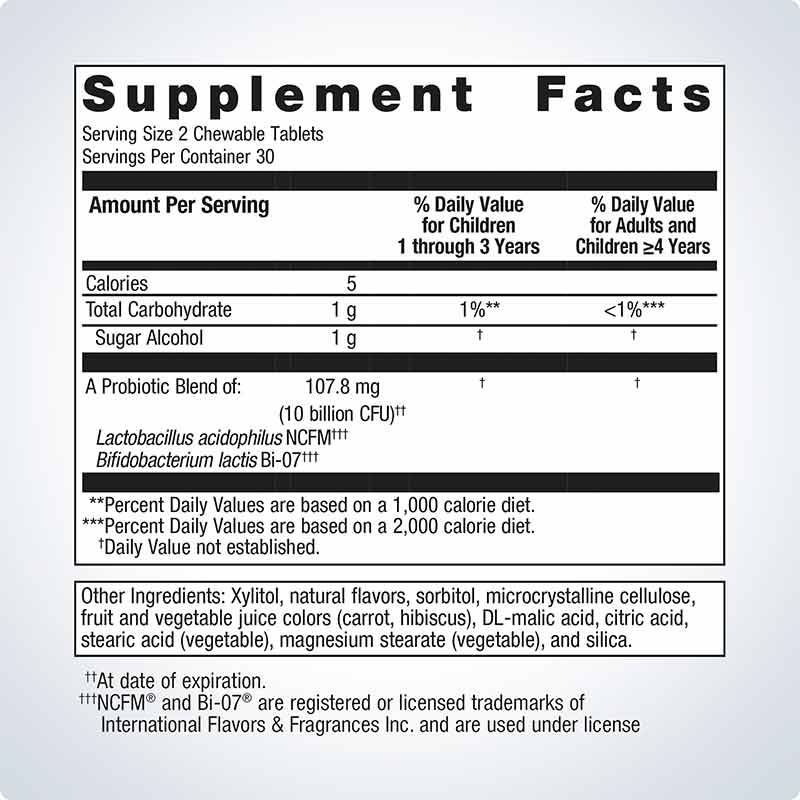 UltraFlora Kids Probiotic, 60 Chewable Tablets, by Metagenics, image #2