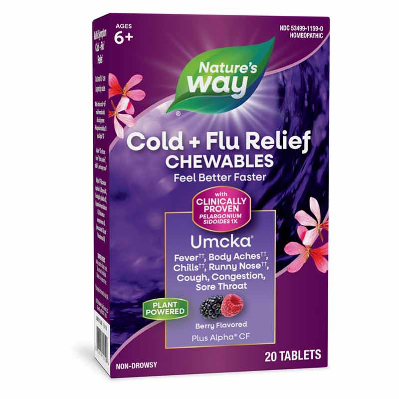 Umcka Cold + Flu Chewable Berry Flavor, by Natures Way