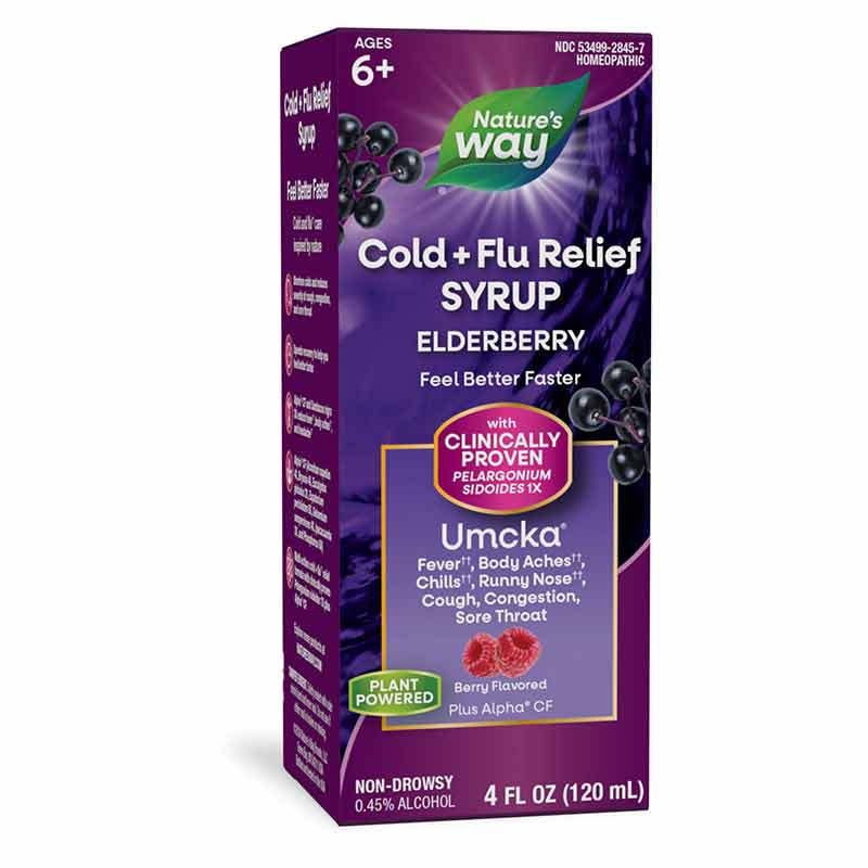 Umcka Cold + Flu Elderberry Syrup, by Natures Way