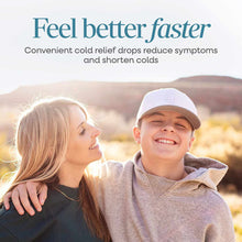 Umcka ColdCare Original Drops bottle displayed with text describing cold relief benefits and outdoor lifestyle imagery.