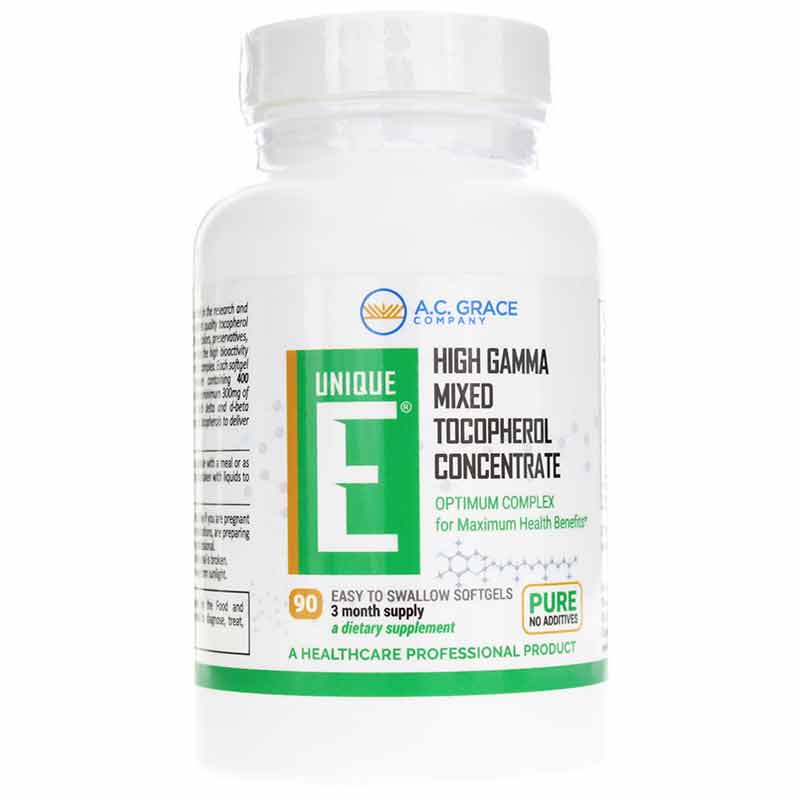 Unique E High Gamma Mixed Tocopherols, 90 Softgels, by A.C. Grace Company