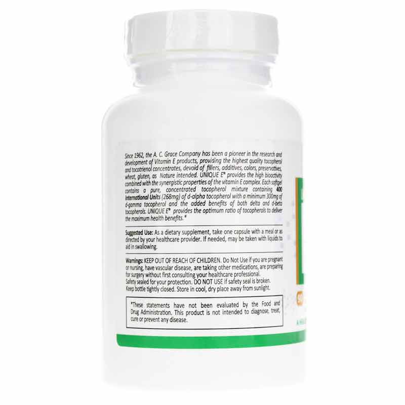 Unique E High Gamma Mixed Tocopherols, 90 Softgels, by A.C. Grace Company, image #3