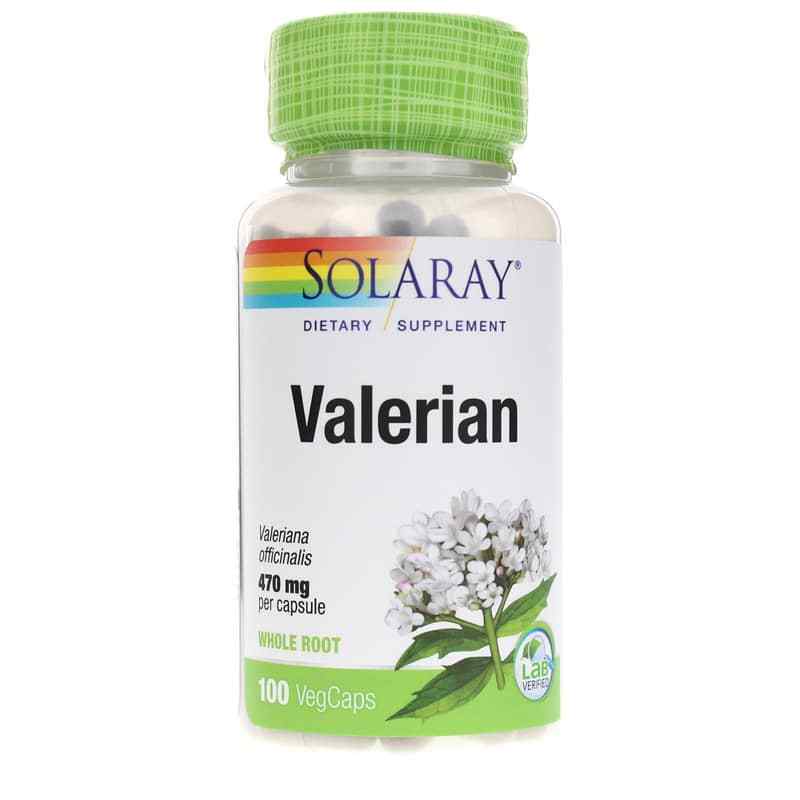 Valerian 470 Mg, 100 Veg Capsules, by Solaray