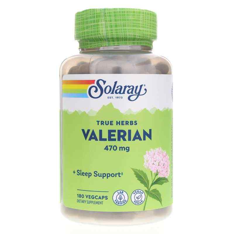Valerian 470 Mg, 180 Veg Capsules, by Solaray