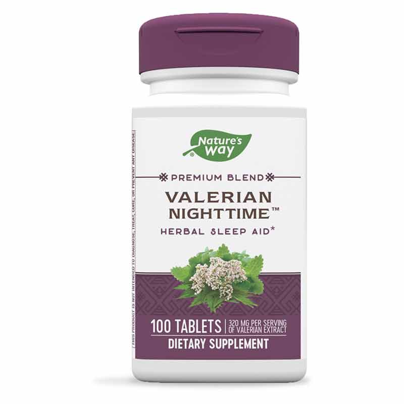 Valerian Nighttime Premium Blend, 100 Tablets, by Natures Way