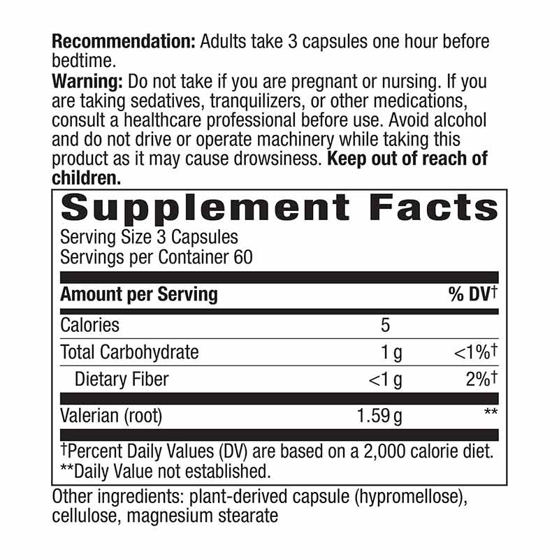 Valerian Root, 180 Veg Capsules, by Natures Way, image #2