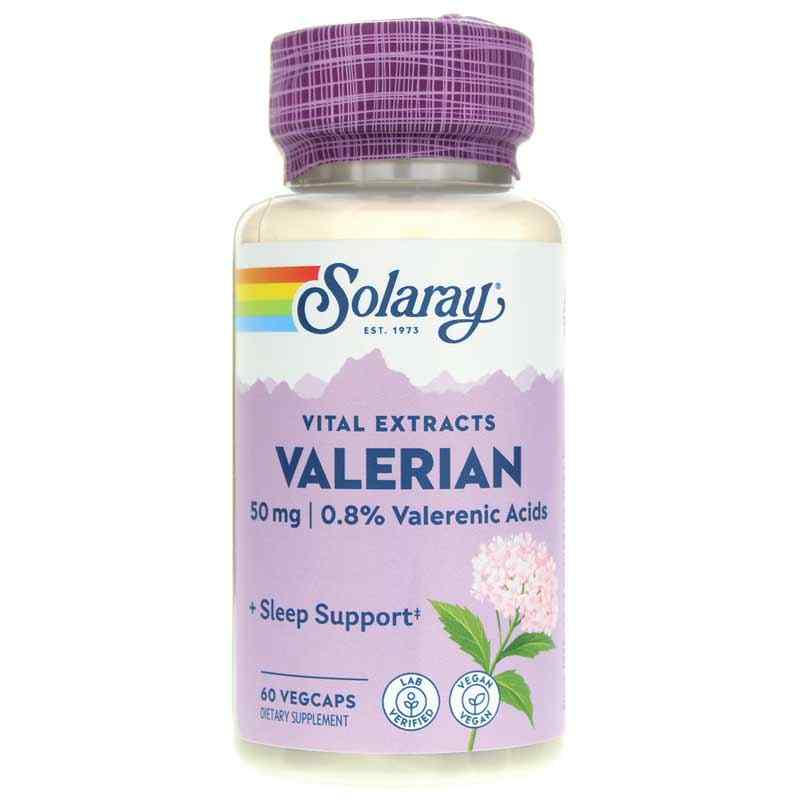 Valerian Root Extract 50 Mg, 60 Veg Capsules, by Solaray