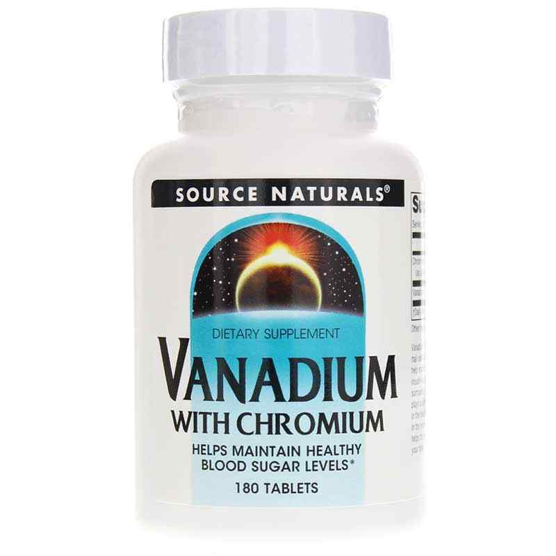 Vanadium with Chromium, 180 Tablets, by Source Naturals