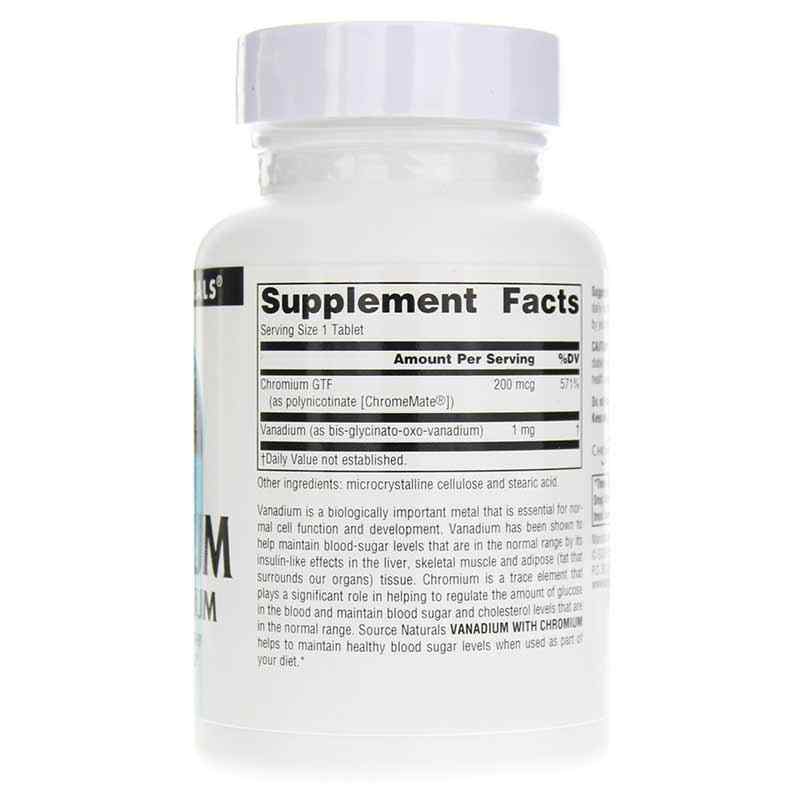 Vanadium with Chromium, 180 Tablets, by Source Naturals, image #2