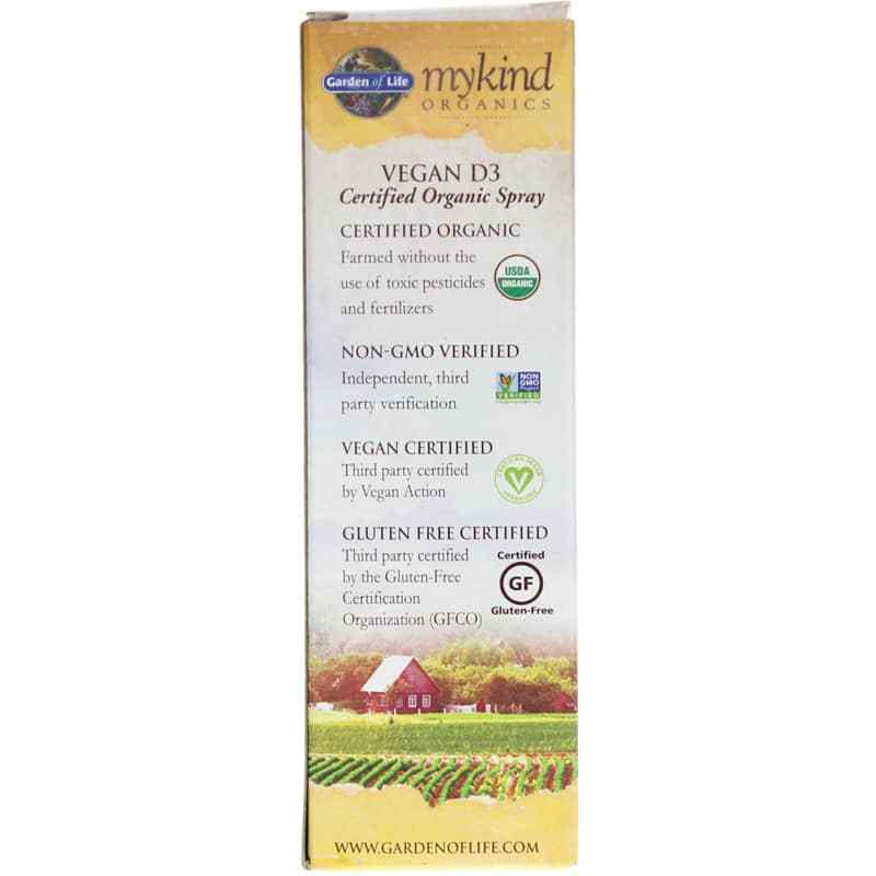 Vegan D3 1,000 IU Organic Spray Vanilla, by Garden of Life mykind Organics, image #3