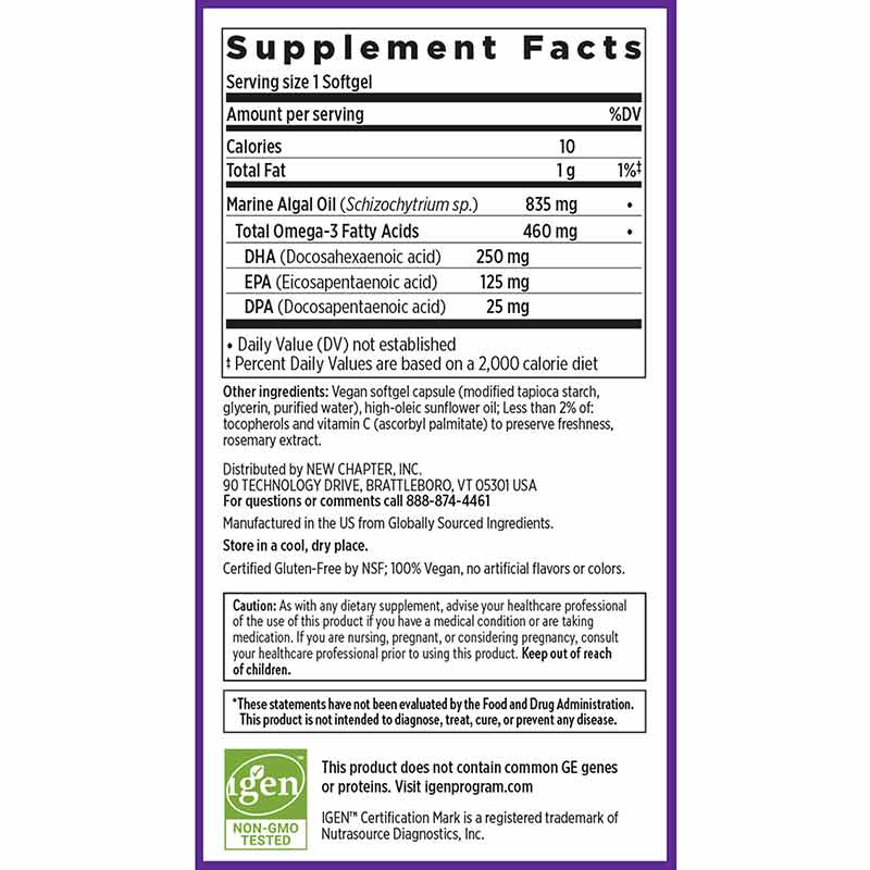 Vegan Omega-3 Complex, 30 Softgels, by New Chapter, image #2