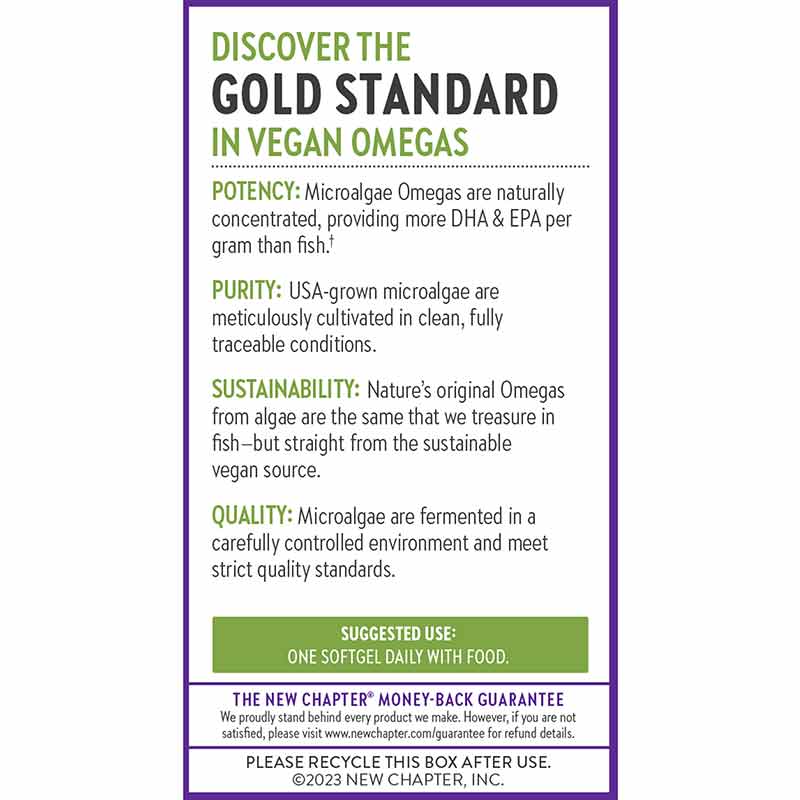 Vegan Omega-3 Complex, 30 Softgels, by New Chapter, image #3