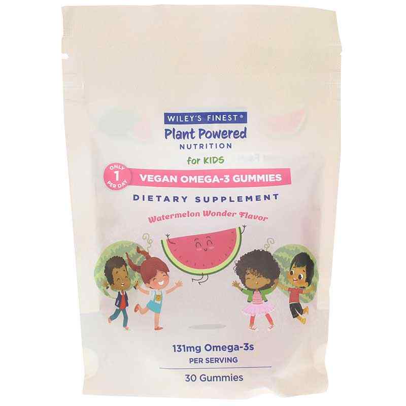 Vegan Omega-3 Gummies for Kids, Watermelon, by Wiley's Finest