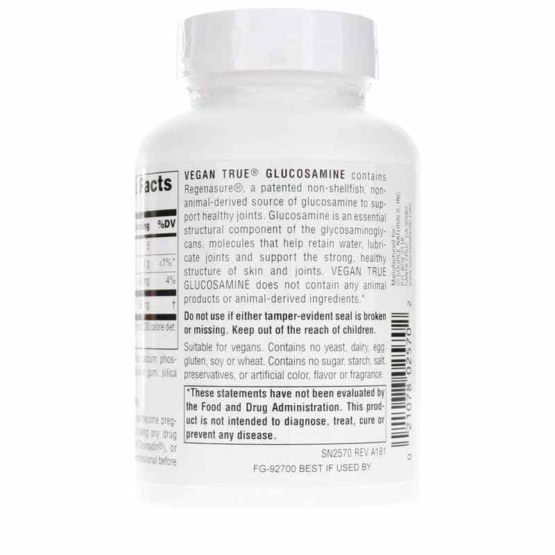 Vegan True Glucosamine 750 Mg, by Source Naturals, image #3