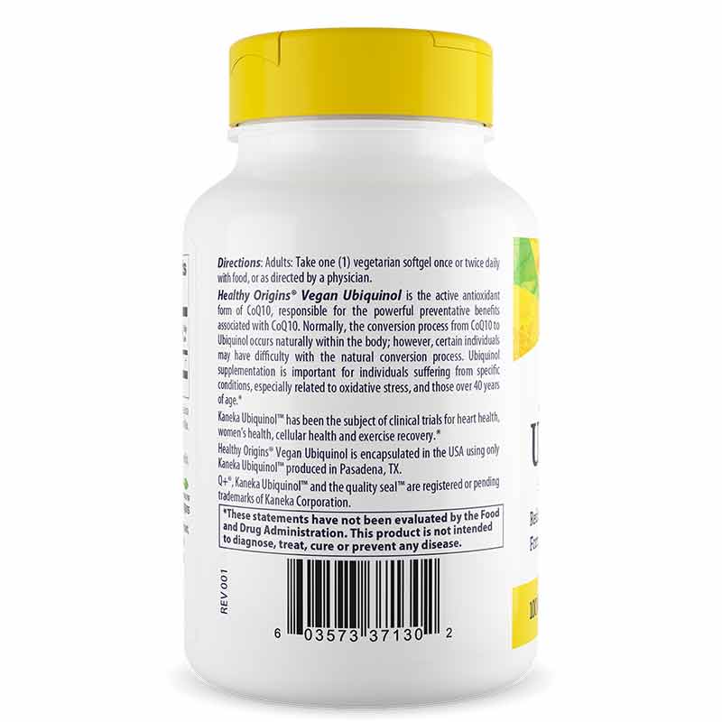 Vegan Ubiquinol, 60 Veggie Caps, by Healthy Origins, image #3