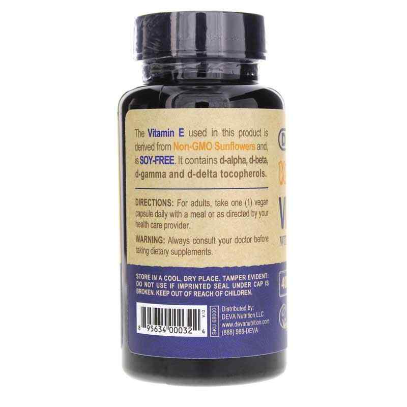 Vegan Vitamin E with Mixed Tocopherols, by Deva Nutrition, image #3