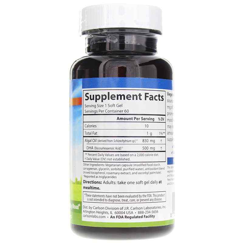 Vegetarian Plant-Based DHA, 60 Veg Softgels, by Carlson Labs, image #2