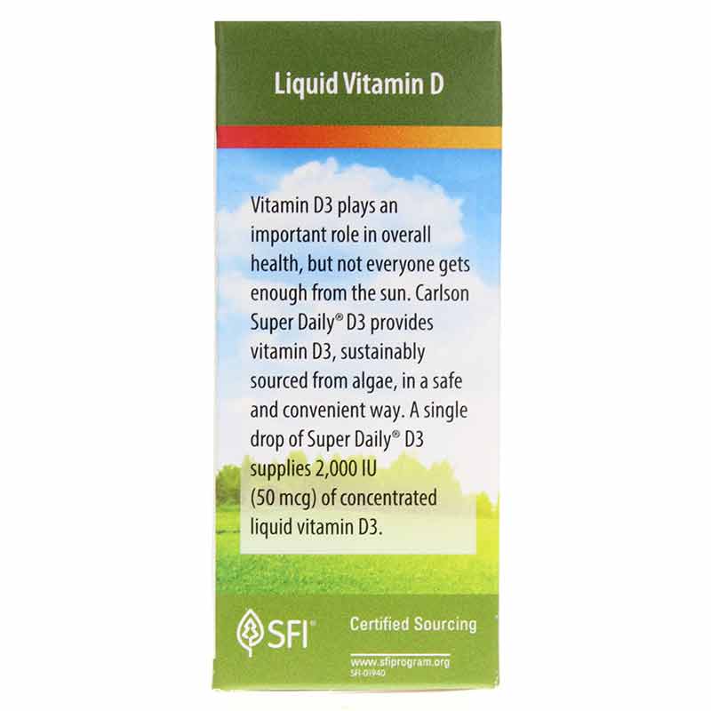 Vegetarian Super Daily D3 for Adults 2,000 IU, 90 Veg Drops, by Carlson Labs, image #4