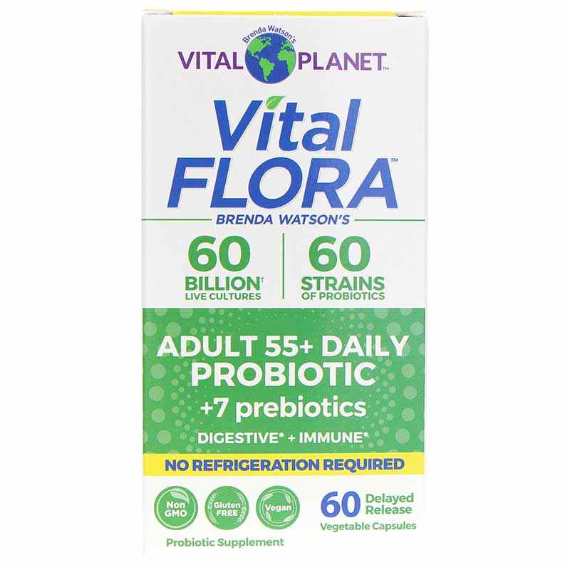 Vital Flora Adult 55+ Daily Probiotic + Prebiotics Shelf Stable, by Vital Planet