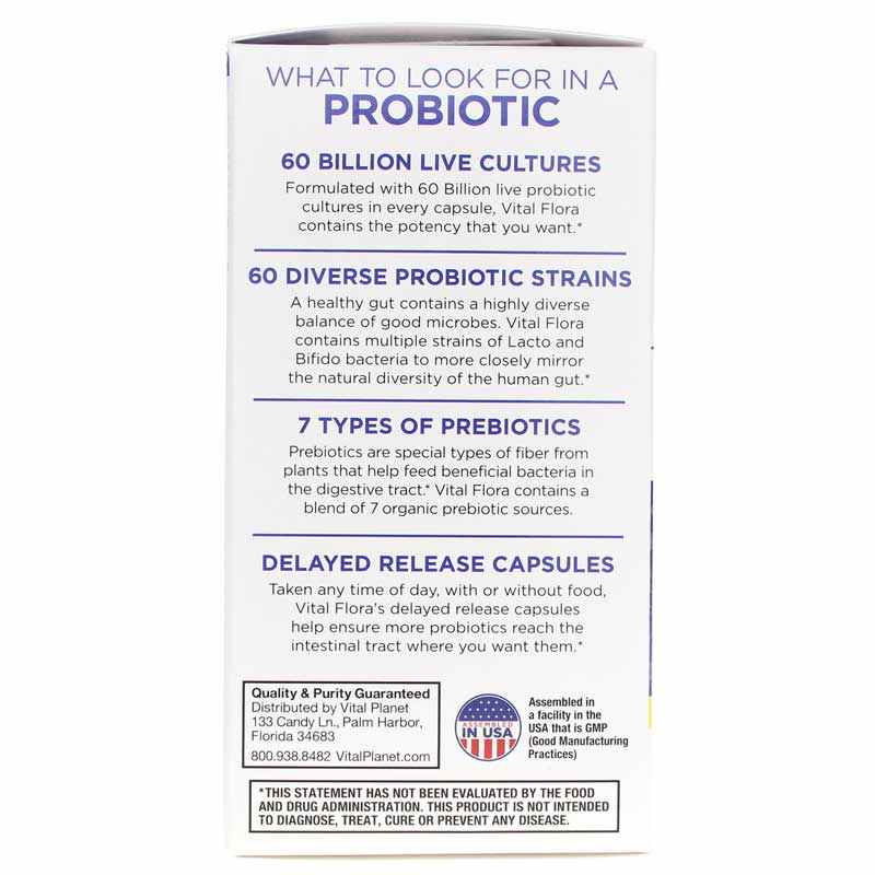 Vital Flora Ultra Daily Probiotic + Prebiotics Shelf Stable, 30 Veg Capsules, by Vital Planet, image #4