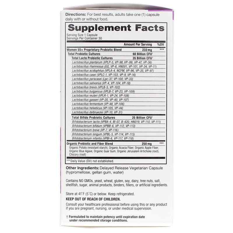 Vital Flora Women 55+ Daily Probiotic + Prebiotics, 30 Veg Capsules, by Vital Planet, image #2
