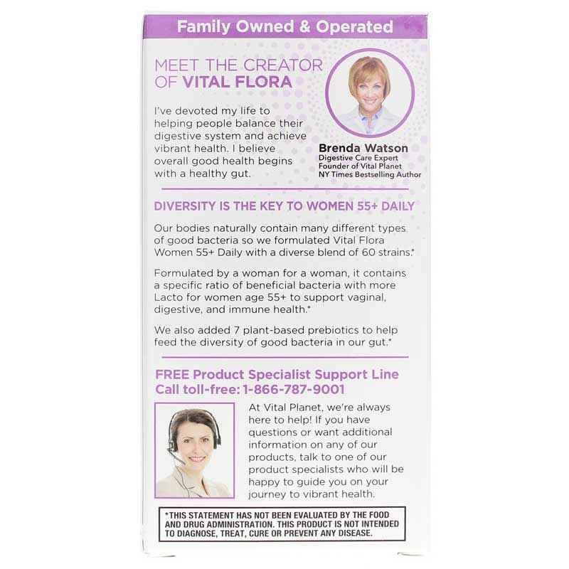Vital Flora Women 55+ Daily Probiotic + Prebiotics, 30 Veg Capsules, by Vital Planet, image #3
