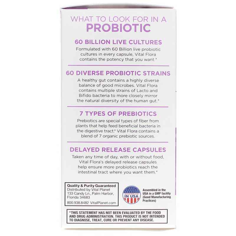Vital Flora Women 55+ Daily Probiotic + Prebiotics, 30 Veg Capsules, by Vital Planet, image #4