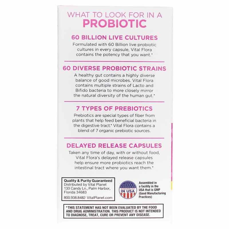Vital Flora Women's Daily Probiotic + Prebiotics Shelf Stable, 30 Veg Capsules, by Vital Planet, image #4