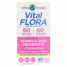 Vital Flora Women's Daily Probiotic + Prebiotics Shelf Stable, 60 Veg Capsules, by Vital Planet