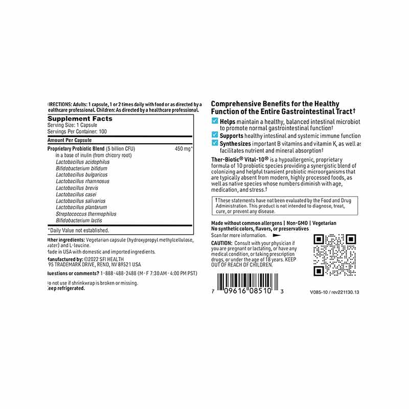 Vital-10 Powder Multi-Species Probiotic 10 Billion CFU, by SFI Health, image #4