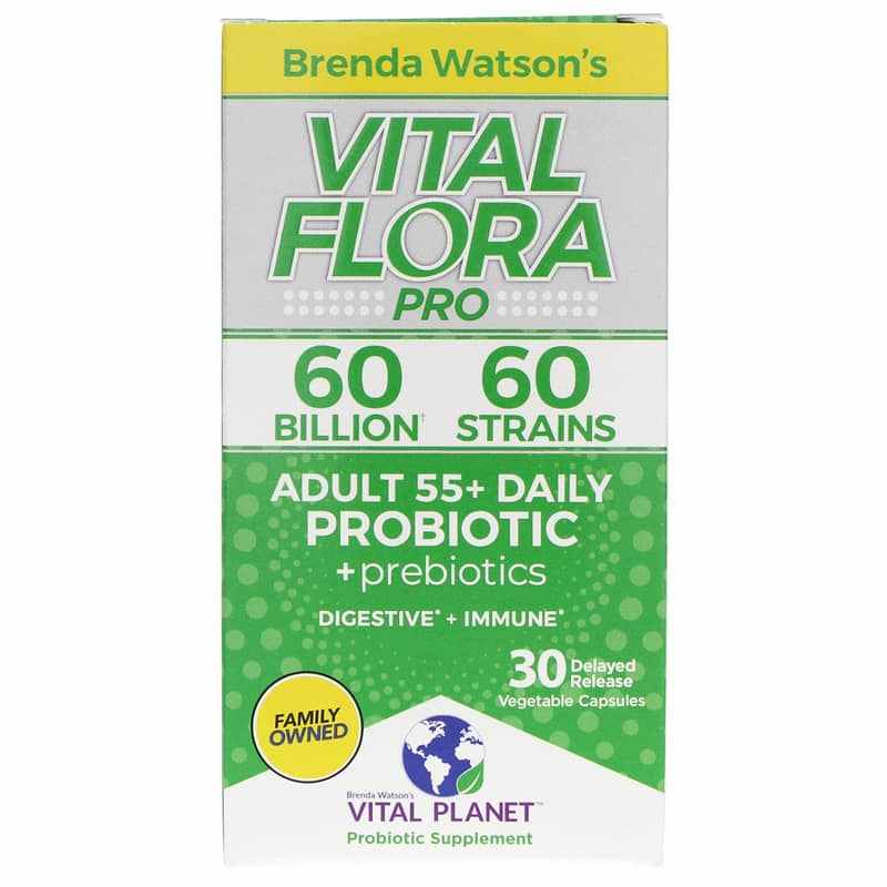 Vital Flora Adult 55+ Daily Probiotic + Prebiotics, 30 Veg Capsules, by Vital Planet