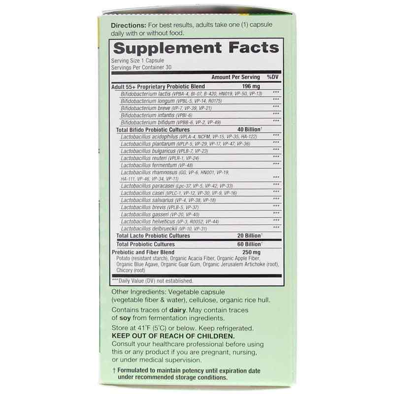 Vital Flora Adult 55+ Daily Probiotic + Prebiotics, 30 Veg Capsules, by Vital Planet, image #2
