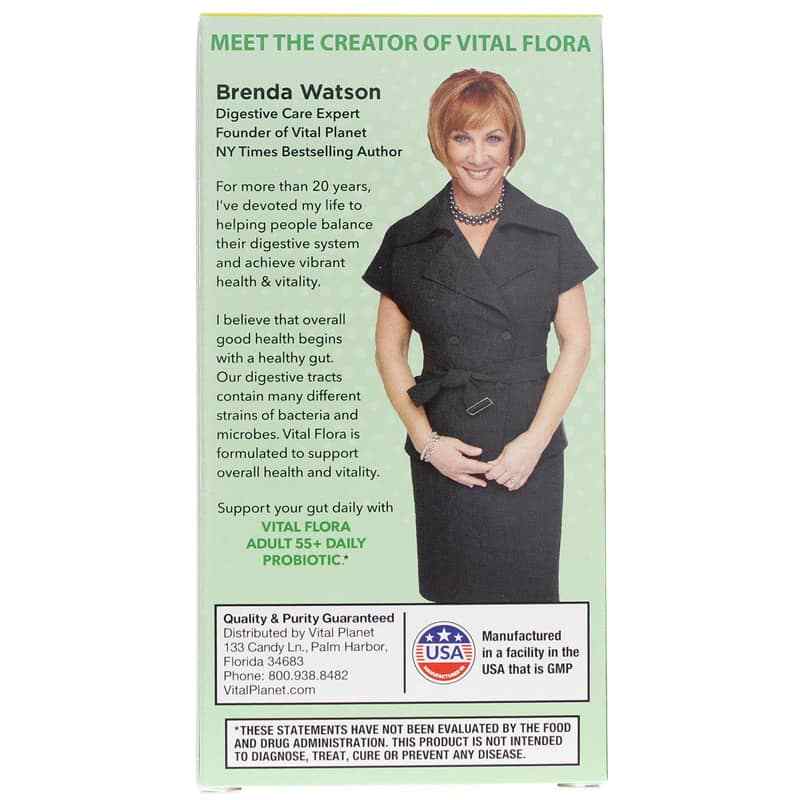 Vital Flora Adult 55+ Daily Probiotic + Prebiotics, 30 Veg Capsules, by Vital Planet, image #3