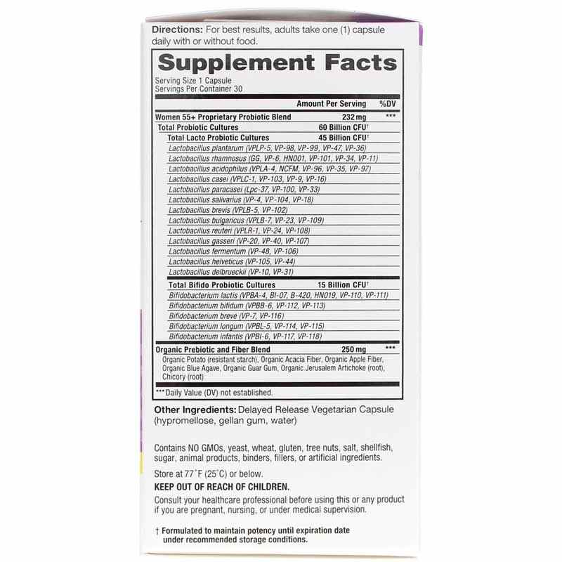 Vital Flora Women 55+ Probiotic + Prebiotics Shelf Stable, 30 Veg Capsules, by Vital Planet, image #2