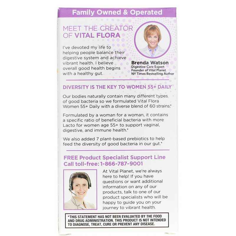 Vital Flora Women 55+ Probiotic + Prebiotics Shelf Stable, 30 Veg Capsules, by Vital Planet, image #3