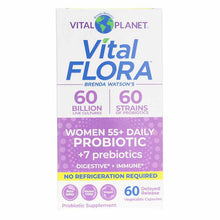 Vital Flora Women 55+ Probiotic + Prebiotics Shelf Stable, 60 Veg Capsules, by Vital Planet