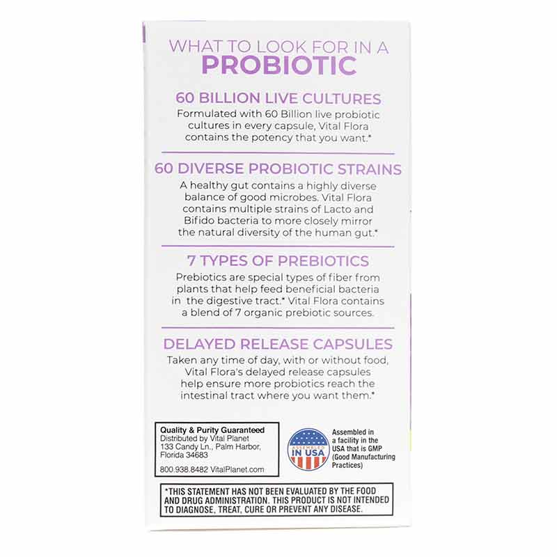 Vital Flora Women 55+ Probiotic + Prebiotics Shelf Stable, 60 Veg Capsules, by Vital Planet, image #4
