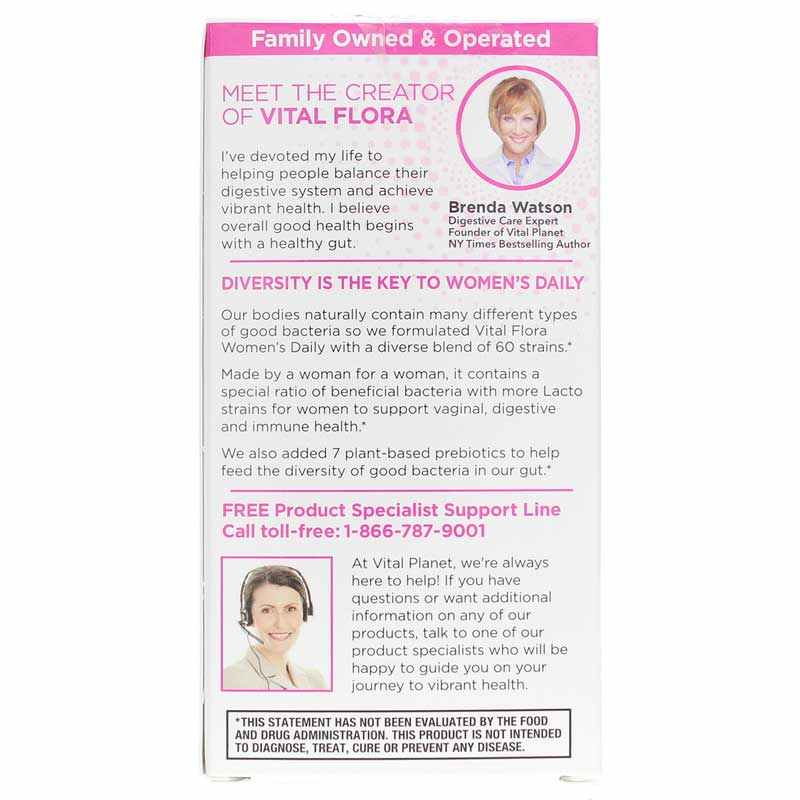 Vital Flora Women's Daily Probiotic + Prebiotics, 60 Veg Capsules, by Vital Planet, image #3