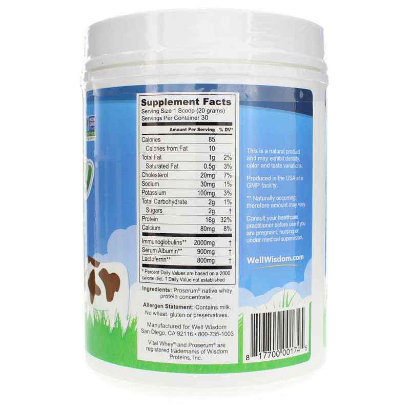 Vital Whey Natural, 21 Oz, by Well Wisdom, image #2