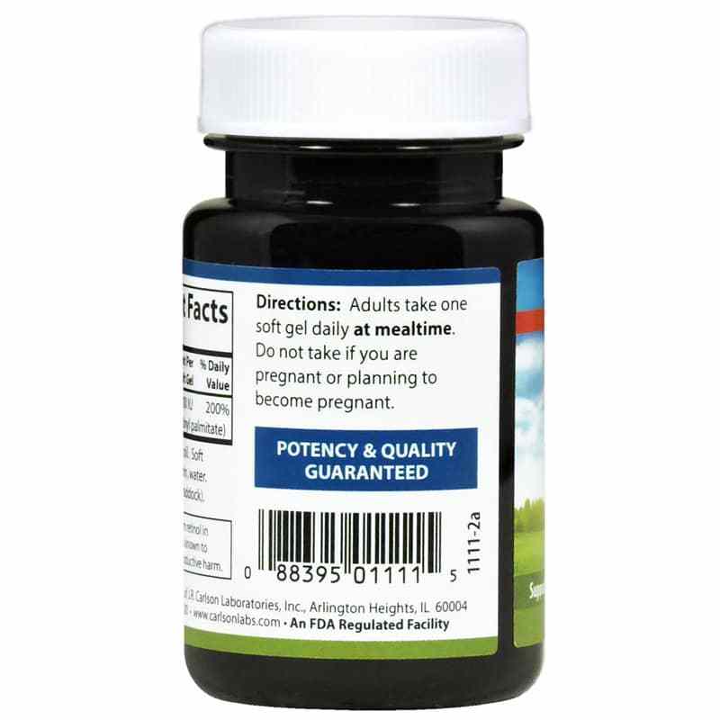 Vitamin A 10, 100 Softgels, by Carlson Labs, image #3
