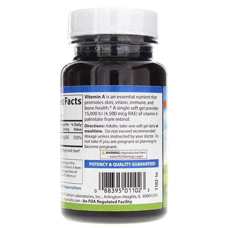 Vitamin A Palmitate 15,000 IU, by Carlson Labs, image #3